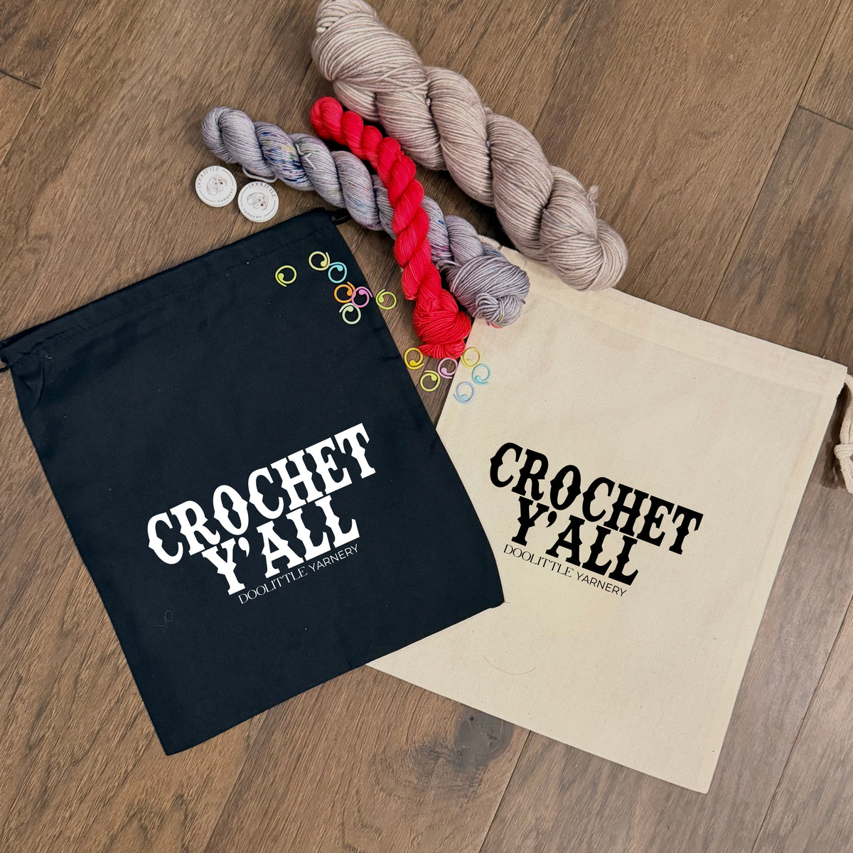 Crochet Y'all Drawstring Bag
