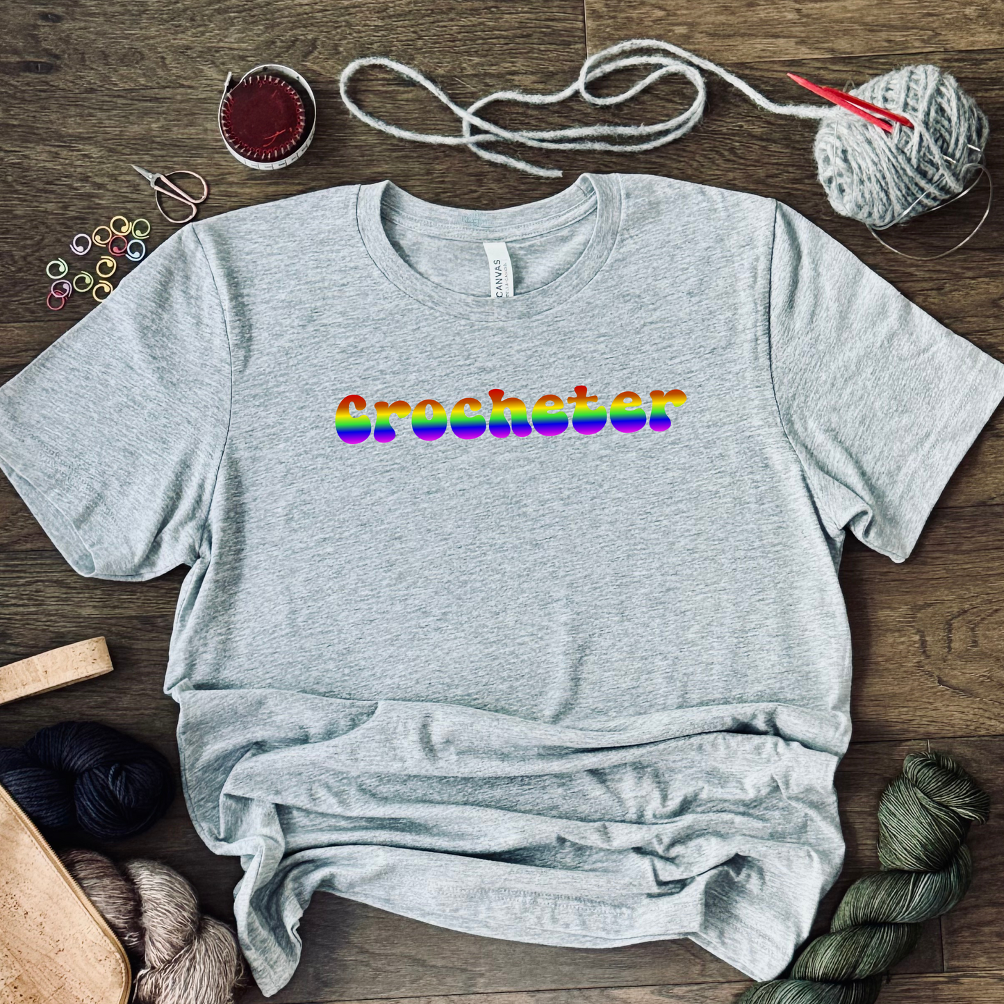 Rainbow Crocheter Tee