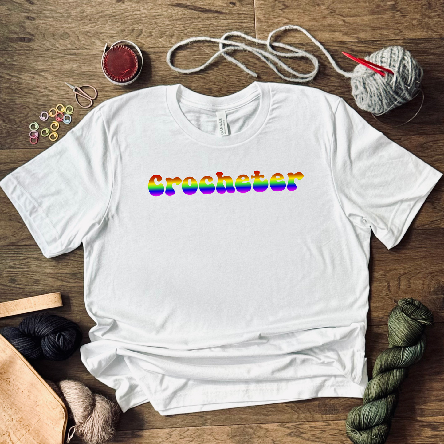 Rainbow Crocheter Tee