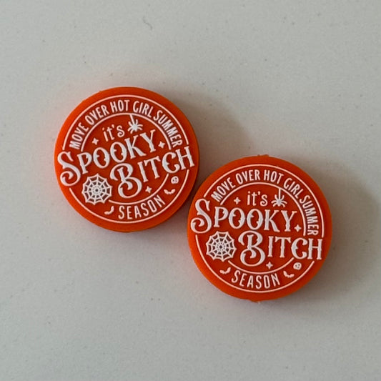 Spooky B*tch Season Stitch Stoppers (Orange & White)