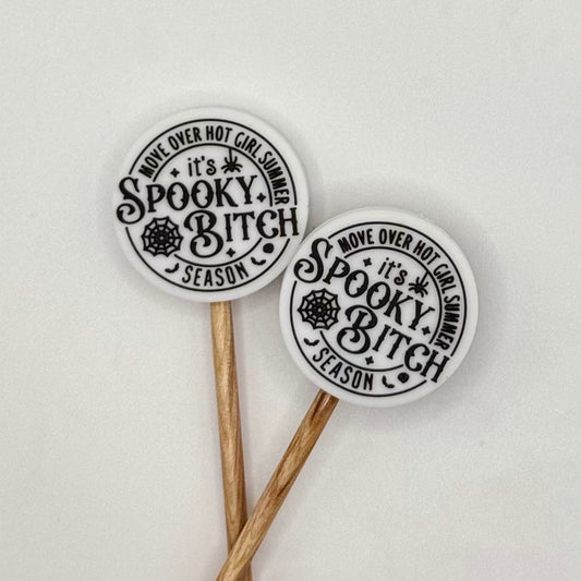 Spooky B*tch Season Stitch Stoppers (Black & White)